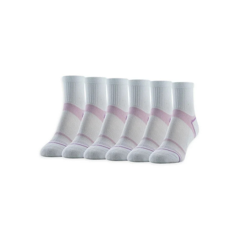 Peds Women's All Day Active Quarter Half Cushion Socks, 6 Pairs | Walmart (US)