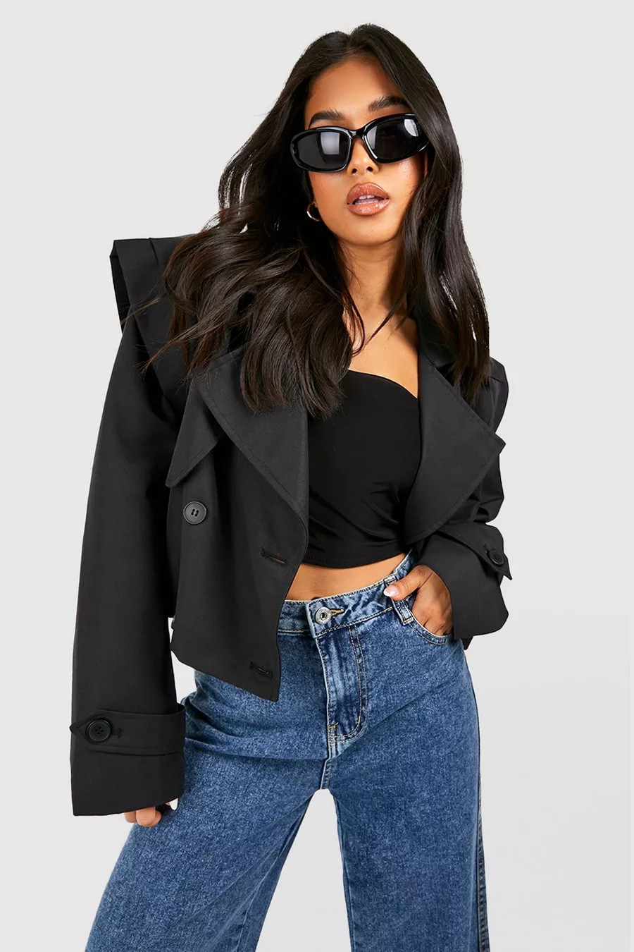 Petite Short Trench Coat | boohoo (US & Canada)