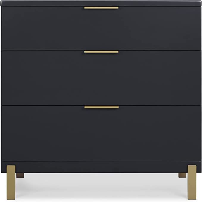 Delta Children Hendrix 3 Drawer, Dresser, Midnight Grey/Bronze | Amazon (US)