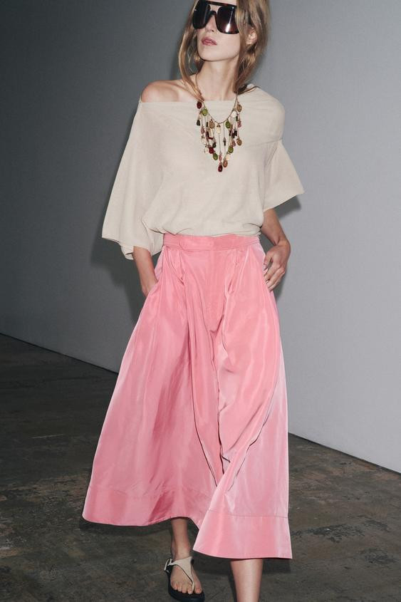 ZW COLLECTION MIDI SKIRT | Zara US