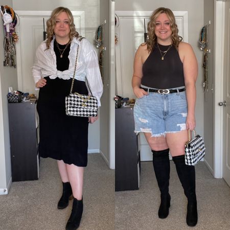 Two different outfits styled around my houndstooth statement Amazon purse.
Use code TARA10 for 10% off at Miranda Frye.

#LTKSeasonal #LTKcurves #LTKFind