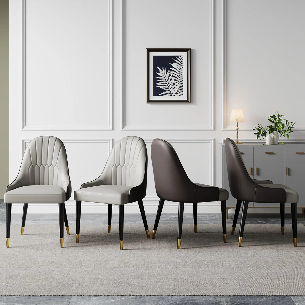 Frania Faux Leather Upholstered Solid Back Side Chair | Wayfair North America