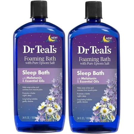 Dr. Teal's Melatonin Sleep Soak with Essential Oil Blend Foaming Bath 34 oz Pack of 2 | Walmart (US)