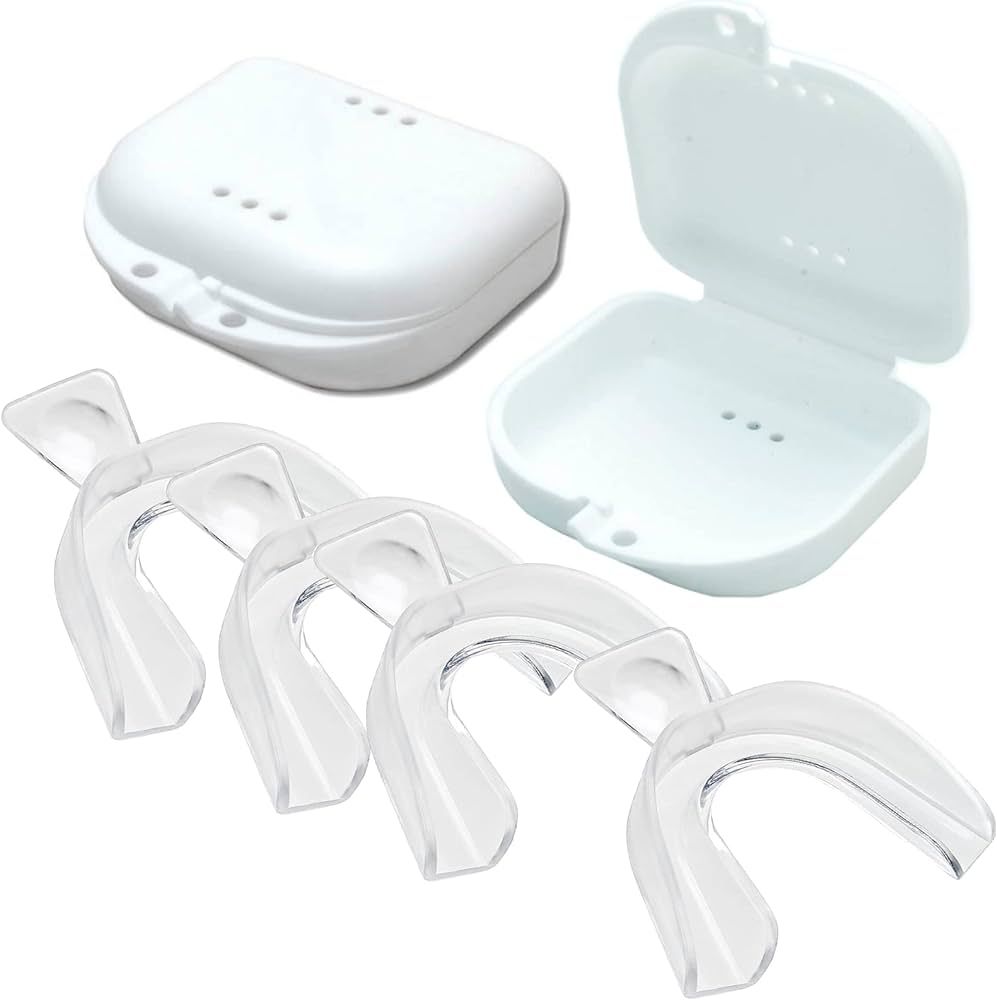 Teeth Whitening Trays Moldable Mouth Trays 4 Dental Tray Form Shape Perfectly 2 Travel Storage Ca... | Amazon (US)