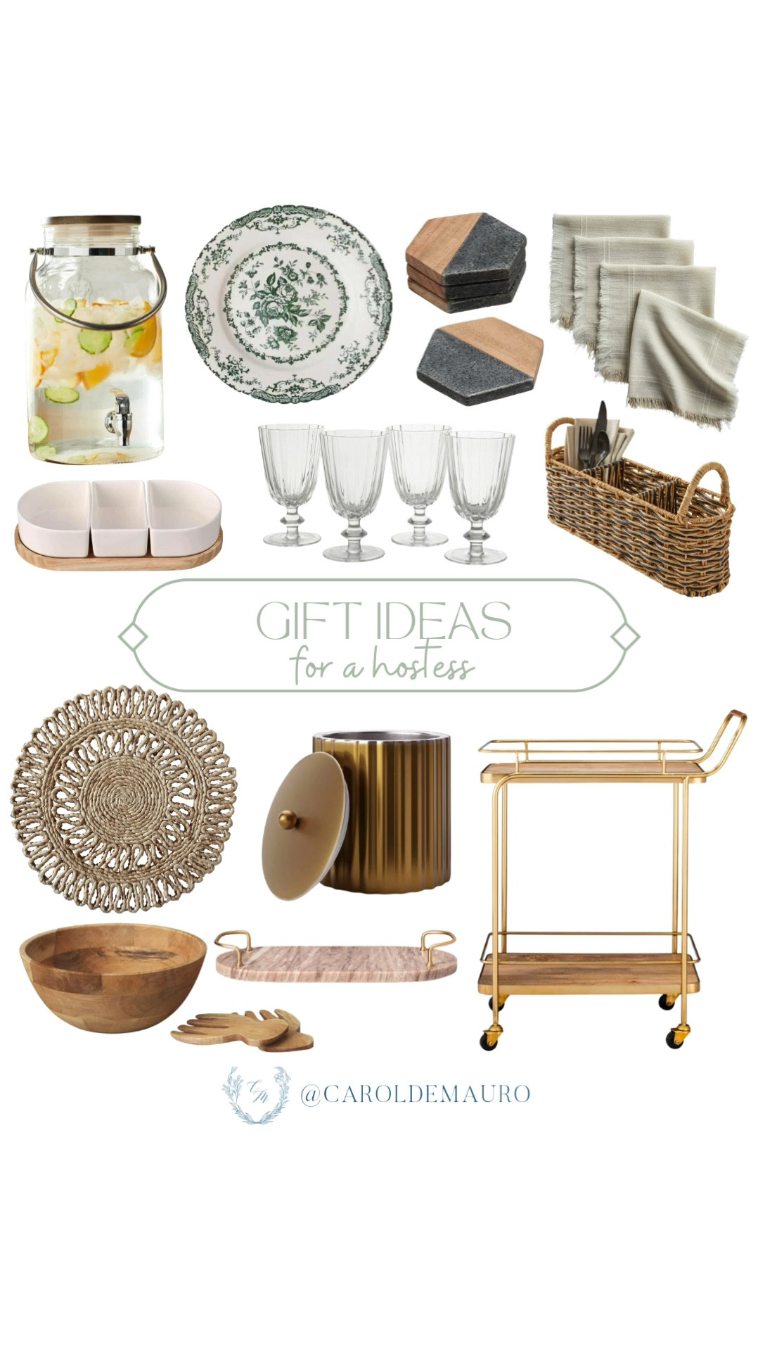 Surprise your friend who loves to host with these thoughtful gift ideas! From elegant coasters to gold bar cart, show your appreciation for the hostess with something special!
#kitchenmusthave #partyessential #hostesslife #affordablefinds

#LTKGiftGuide #LTKParties #LTKHome