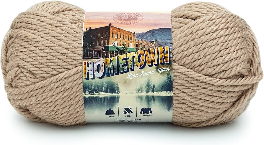 Lion Brand Yarn Hometown Yarn, Bulky Yarn, Yarn for Knitting and Crocheting, Highland Park Beige,... | Amazon (US)