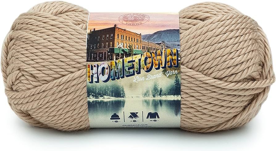 Lion Brand Yarn Hometown Yarn, Bulky Yarn, Yarn for Knitting and Crocheting, Highland Park Beige,... | Amazon (US)