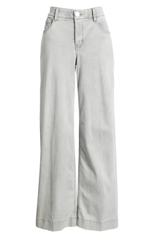 Wit & Wisdom Sam 'Ab'Solution High Waist Wide Leg Jeans in Light Grey at Nordstrom, Size 4 | Nordstrom