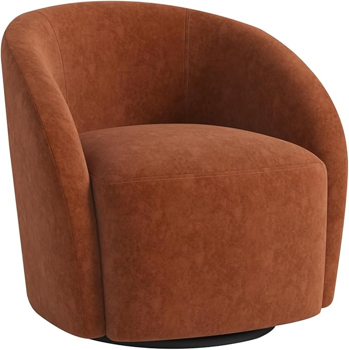 INZOY Swivel Barrel Chair Velvet Mordern Accent Chair, Swivel Round Chair Comfy Sherpa Swivel Cha... | Amazon (US)