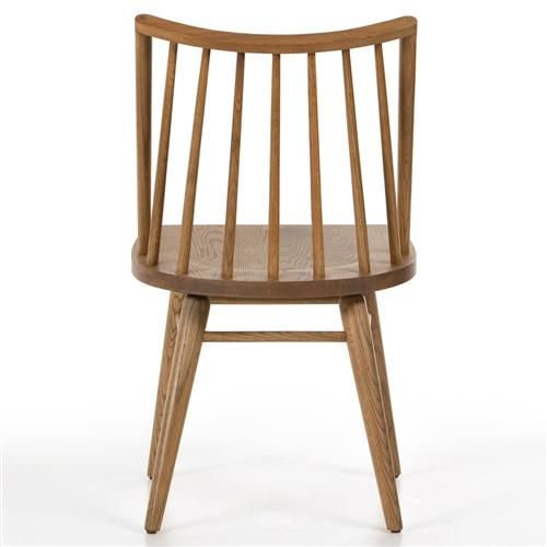 Lara French Classic Brown Oak Wood Windsor Dining Side Chair | Kathy Kuo Home