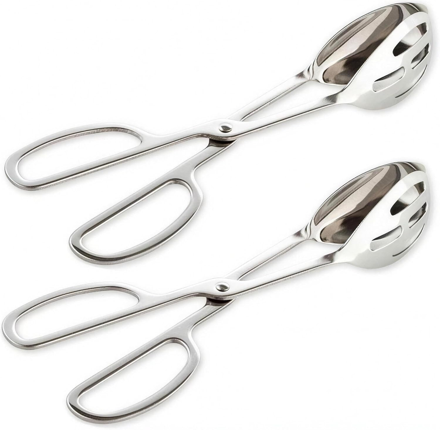KEBE 2-PACK Serving Tongs for Cooking Buffet Party Catering, Thickening Food Serving Cake Bread Kitchen Salad Tongs, Stainless Steel | Amazon (US)