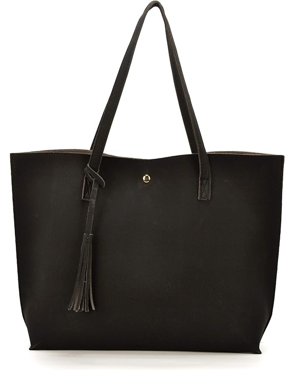 Nodykka Women Tote Bags Top Handle Satchel Handbags PU Faux Leather Tote Bag with Tassel Shoulder... | Amazon (US)