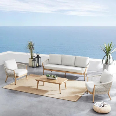 5 - Person Patio Conversation Set with Cushions – Elevate Outdoor Gatherings with Rustproof Elegance & All-Weather Comfort | Wayfair North America