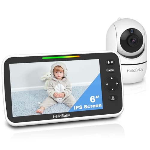 HelloBaby 6'' World First IPS 30H Battery Split-Screen Video Baby Monitor with Camera and Audio, ... | Amazon (US)