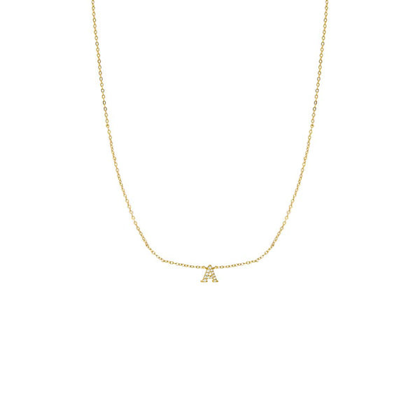 Pave Mini Initial Pendant Necklace | Adina Eden