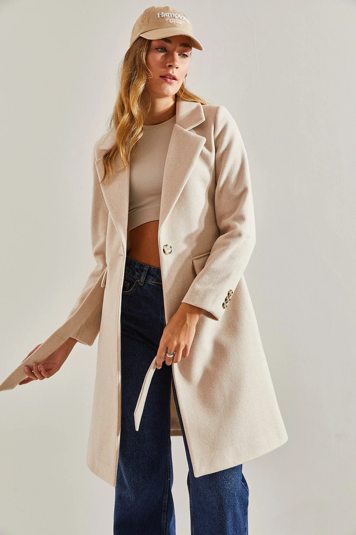 Bianco Lucci Mantel - Beige - Zweireihig | Trendyol DE