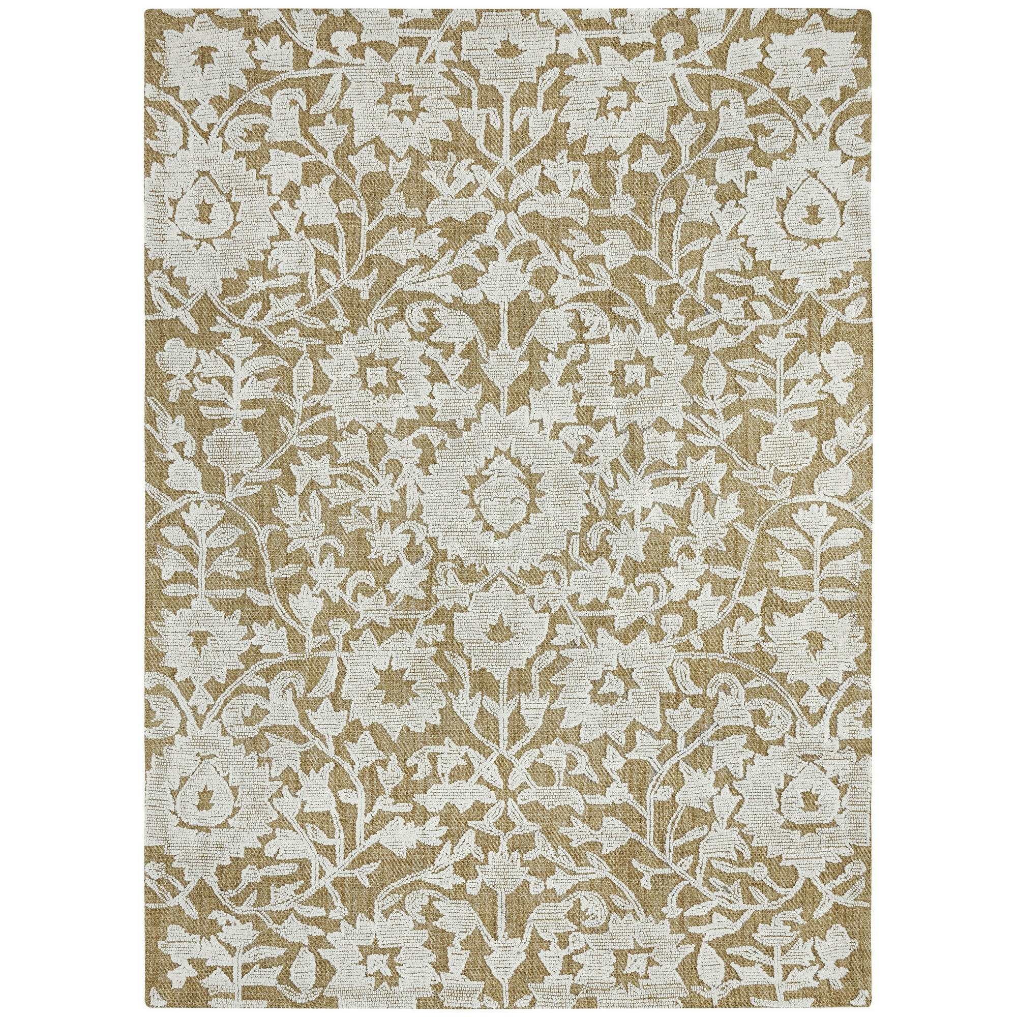 My Texas House Natural Wool Floral Indoor Area Rug, 5' x 7' | Walmart (US)