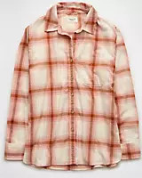 AE Oversized Plaid Flannel Shirt | Aerie