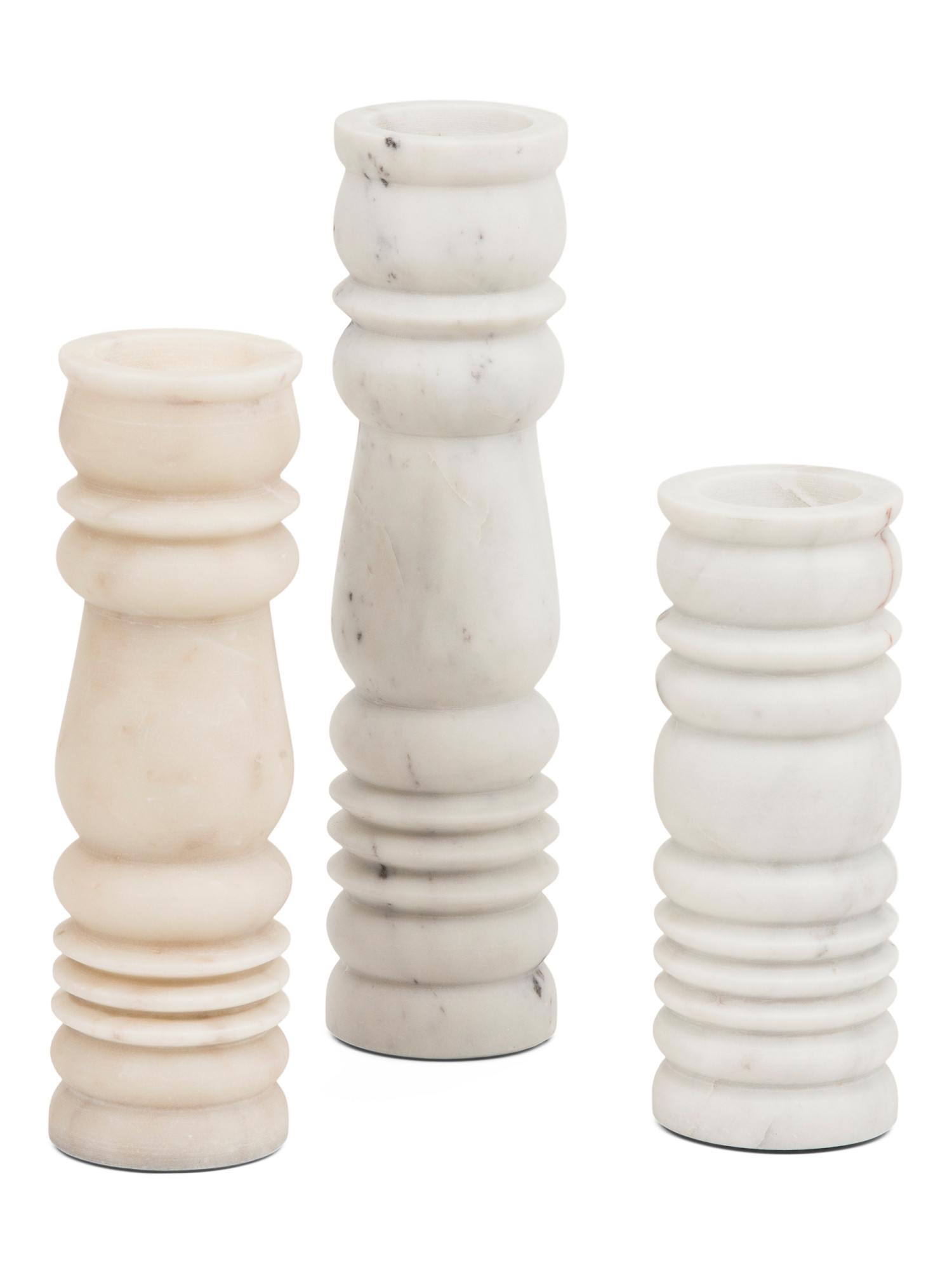 3pc Monument Solid Marble Candlestick Holder Set | TJ Maxx