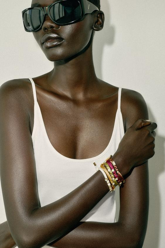 Zara - 5-Pack Fabric Jewel Bracelets - Multicolored - M - Woman | Zara Canada