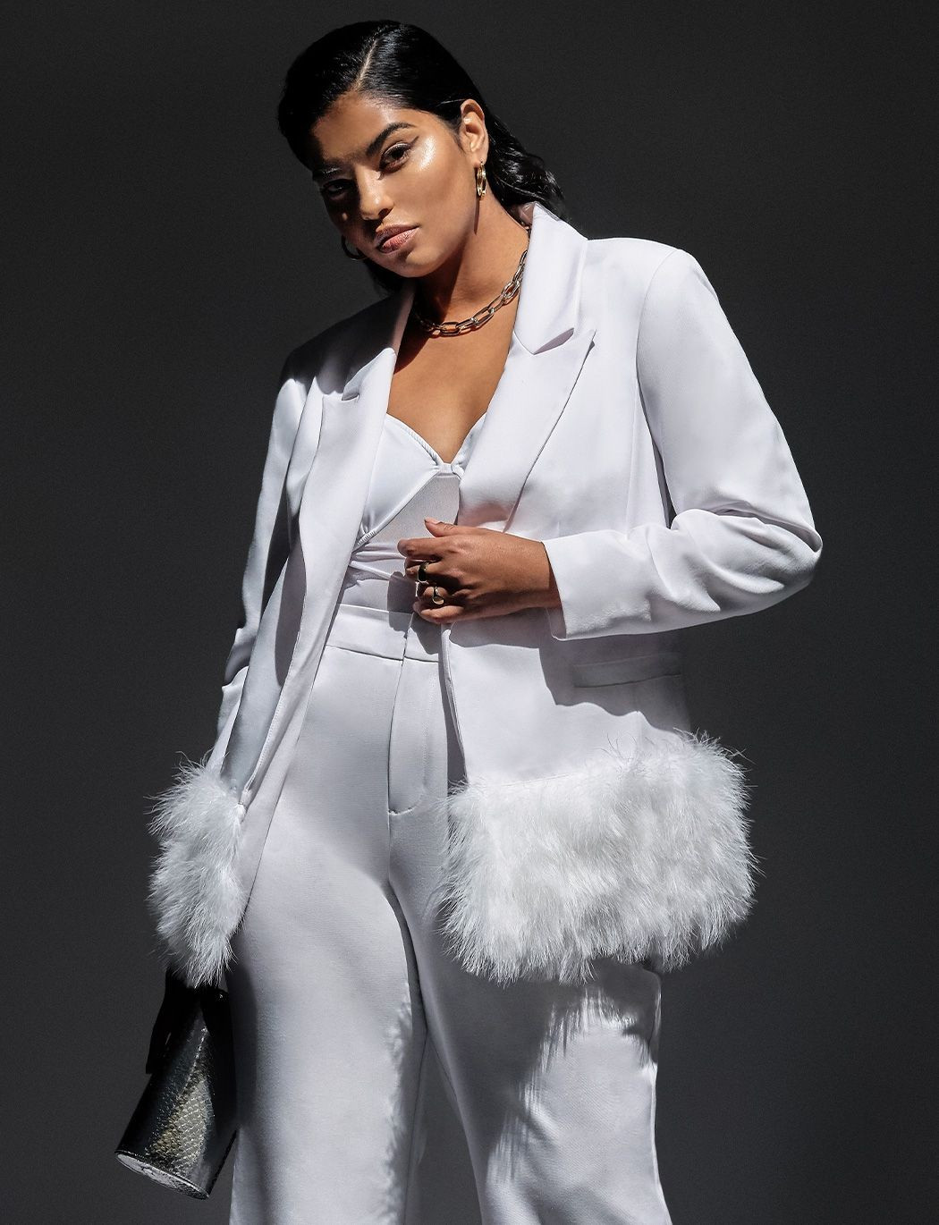 Limited Edition - Feather Trim Blazer | Eloquii