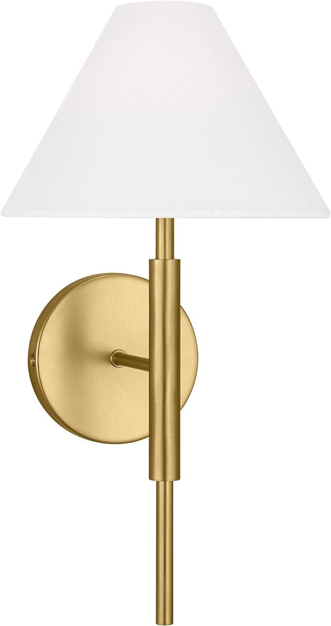 Scott Living Porteau Transitional 1-Light Indoor dimmable Bath Vanity Wall Sconce in Satin Brass ... | Amazon (US)