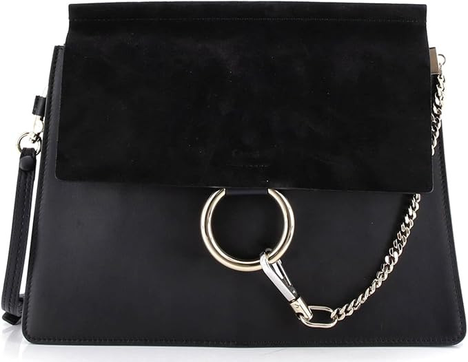Amazon.com: Chloe, Pre-Loved Faye Shoulder Bag Leather and Suede Medium, Black : Luxury Stores | Amazon (US)