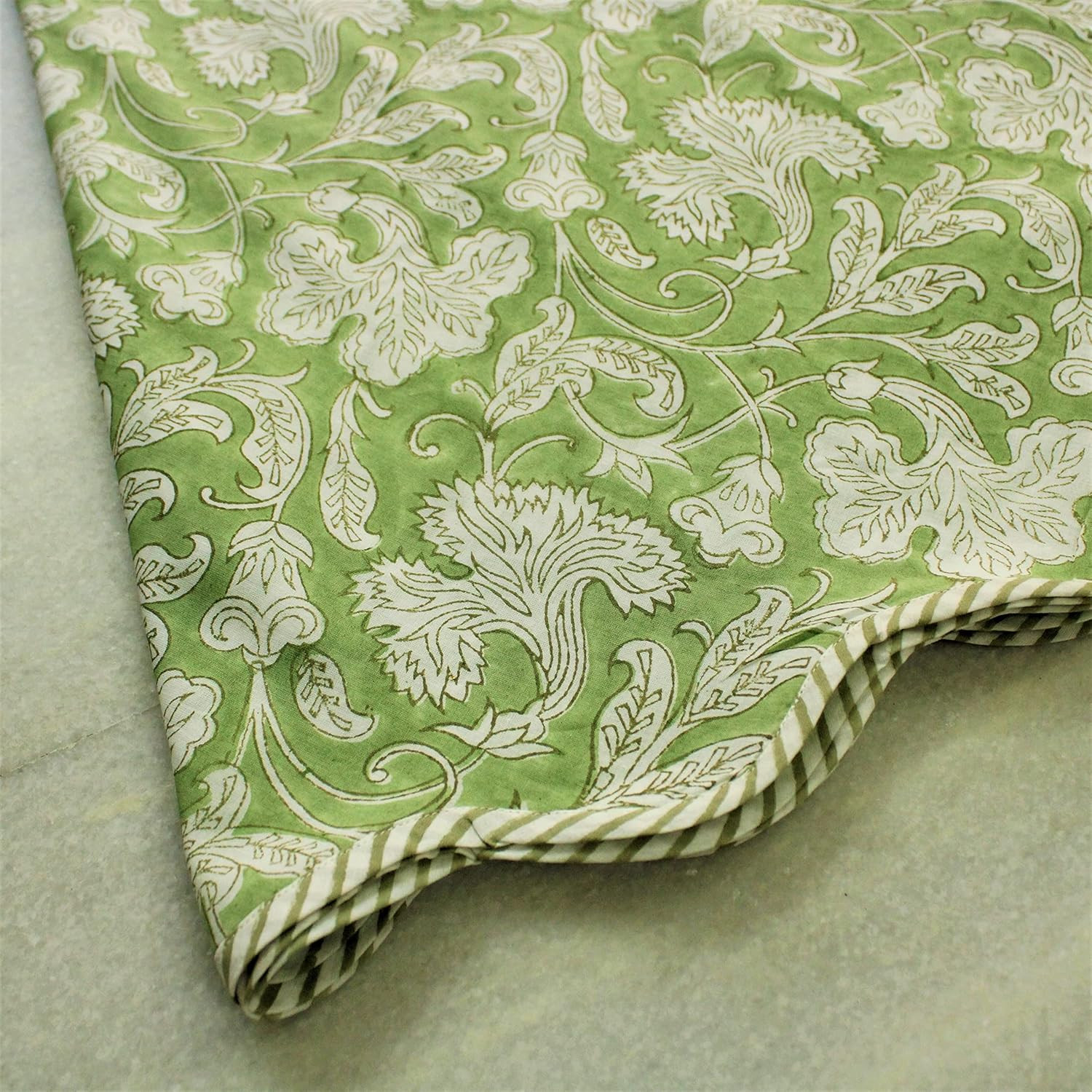 Ridhi Christmas Tree Skirt Floral Block Print Nature Color Christmas Tree Skirt in Cotton, Decora... | Amazon (US)