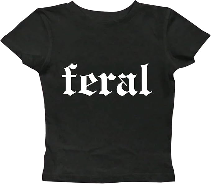 Feral Cropped T-Shirt Feral Gothic Crop Top | Amazon (US)