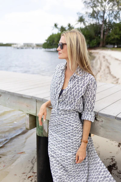 The JA Husband Shirt - Peacoat Aztec | Julia Amory