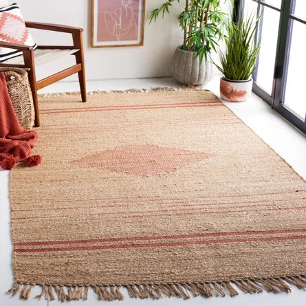 Steelside™ Maddy Abstract Handwoven Jute Tan Area Rug | Wayfair | Wayfair North America