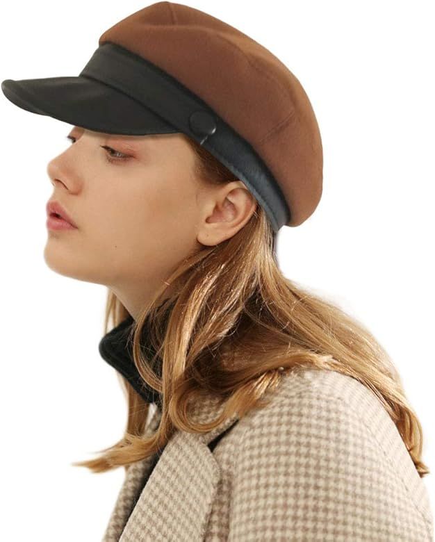 Womens Wool Newsboy Visor Beret Hat Cap for Women Paperboy Cabbie Hats | Amazon (US)