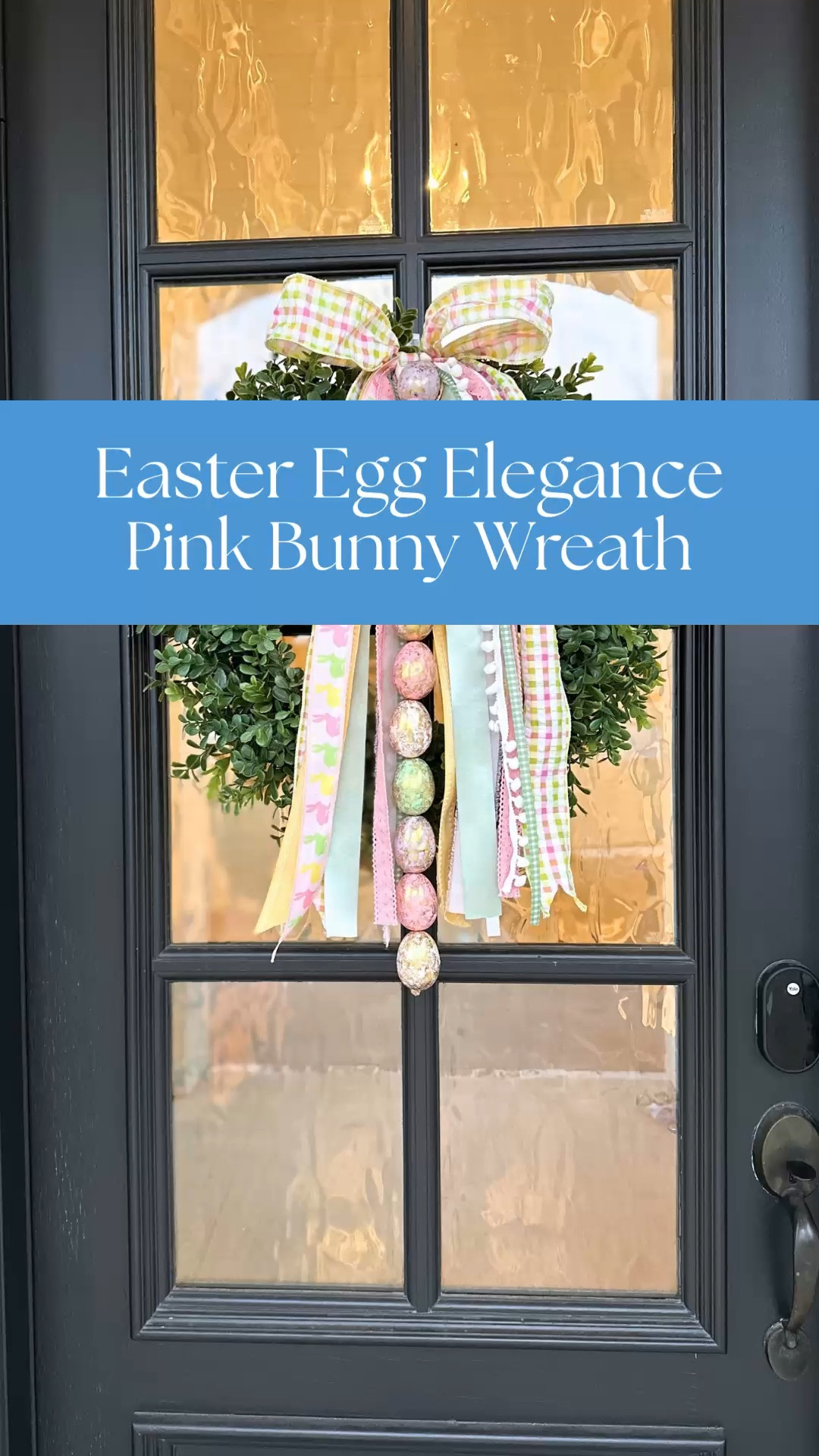 Meet my Easter Egg Elegance Pink Bunny Bow! This pretty Plaid Bow Ribbon Bundle comes with or without a Boxwood wreath. 

#LTKHome #LTKSpringSale #LTKSeasonal