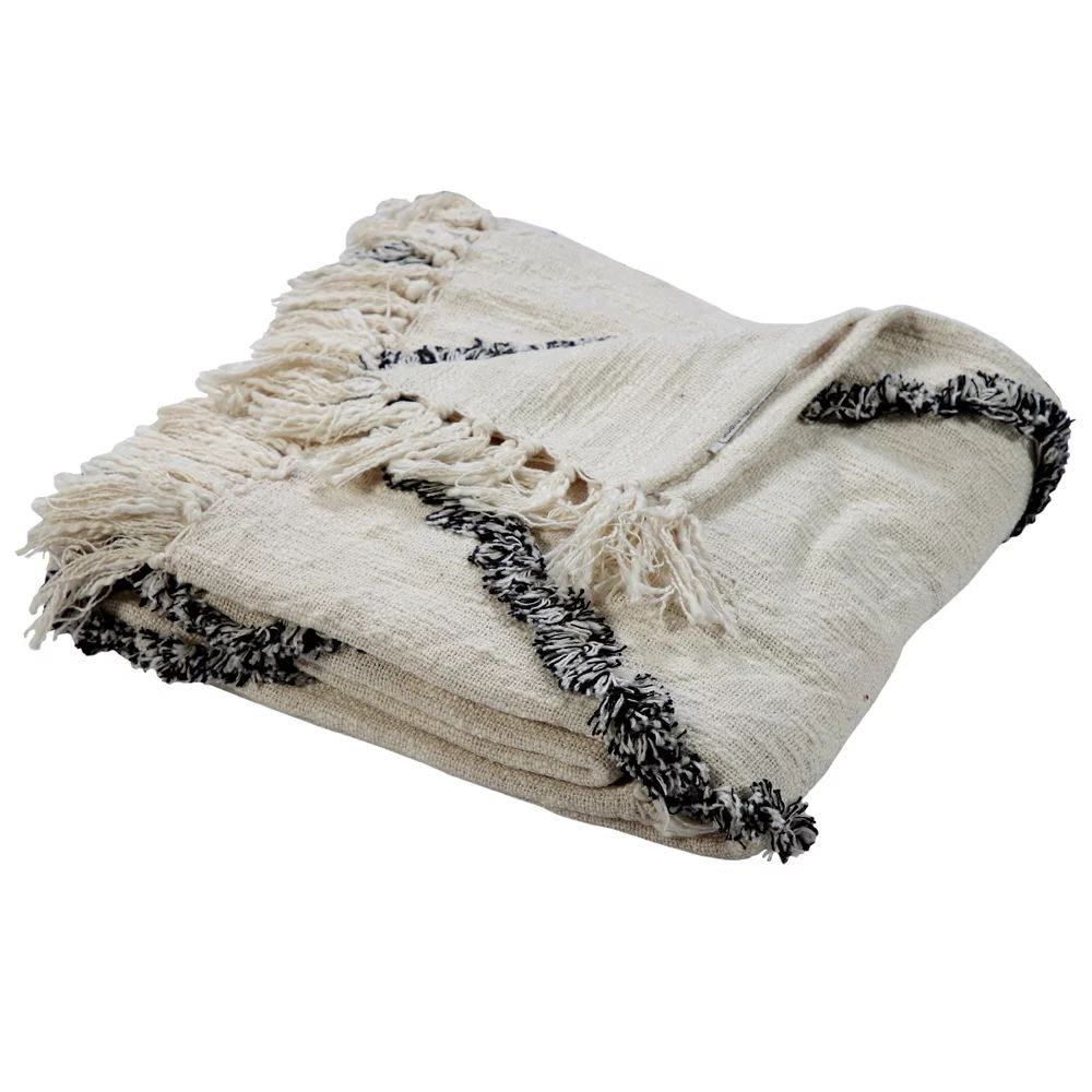 LR Home Trellis Geometric Black / White 50" x 60" Easy Care Cotton Throw Blanket | Walmart (US)
