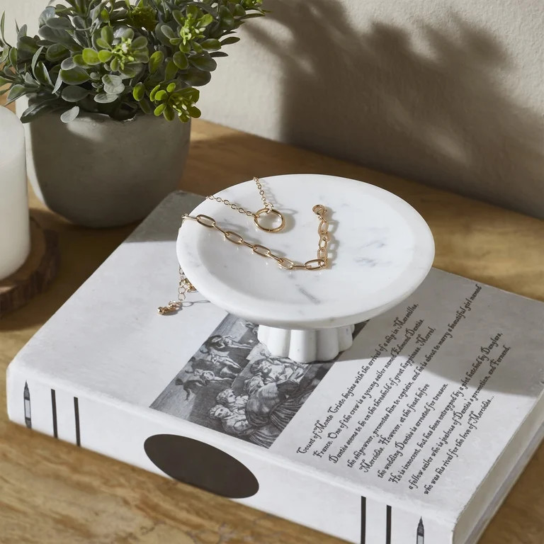 My Texas House White/Grey 5" x 5" Marble Trinket Tray | Walmart (US)