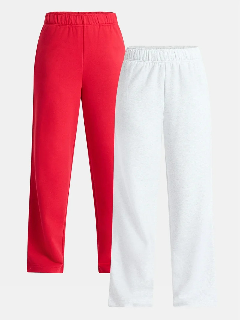 No Boundaries Soft Fleece Wide Leg Pants, 30” Inseam, 1 or 2-Pack, Women’s XXS-4X | Walmart (US)