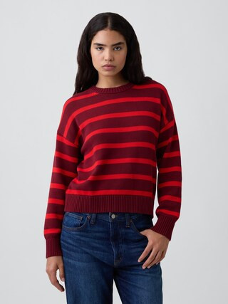Relaxed Stripe Crewneck Sweater | Gap Factory