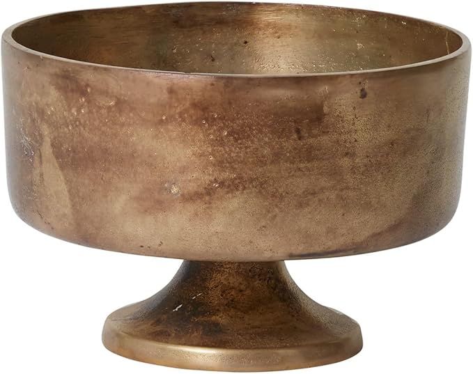 Finale Gold Metal Compote Bowl | Gold Compote Vase l Distressed Metal Vase l Indoor and Outdoor C... | Amazon (US)