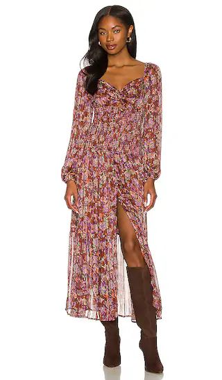 Arlette Dress in Brown & Lavender Multi Floral | Revolve Clothing (Global)