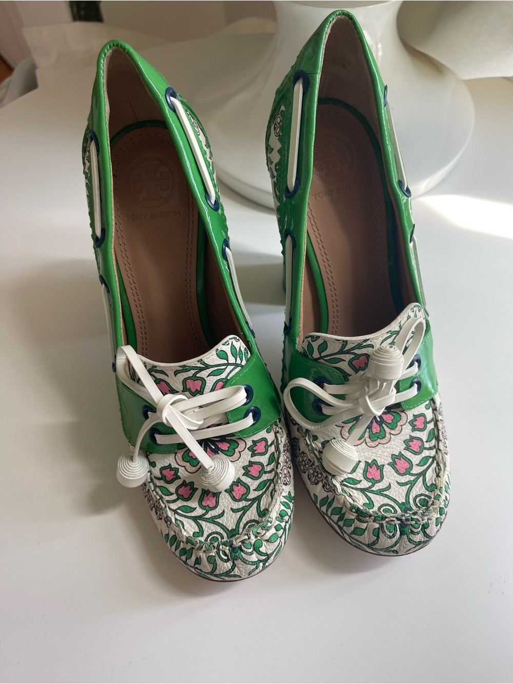Tory Burch Green Garden Party Fisher 110MM Loafer Pump | Poshmark