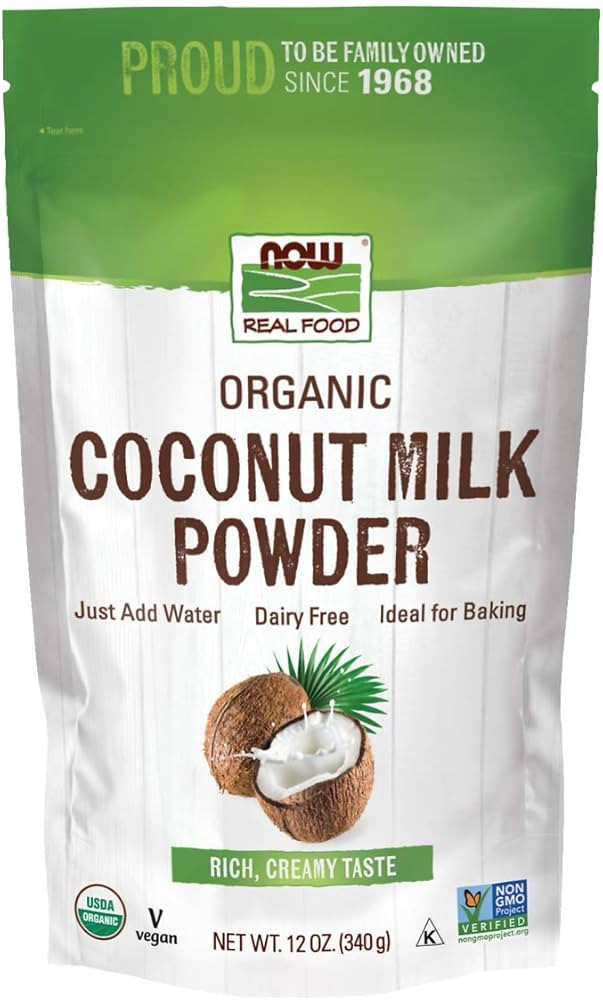 NOW Foods, Organic Coconut Milk Powder, Dairy Free/ Vegan, Just Add Water, 12-Ounce | Amazon (US)