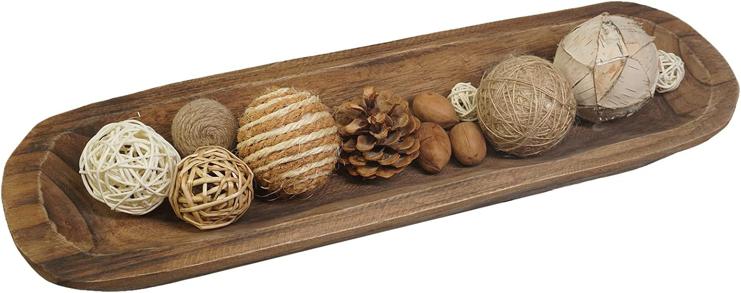 S-SNAIL-OO Decorative Bowl Vintage Wooden Dough Bowls Hand Carved, Farmhouse Country, Restaurant,... | Amazon (US)
