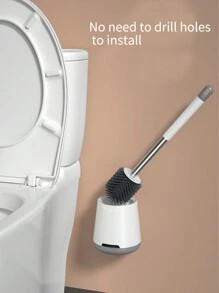 1set Silicone Wall Mounted Toilet Cleaning Brush, Modernist Long Handle Toilet Brush For Home | SHEIN