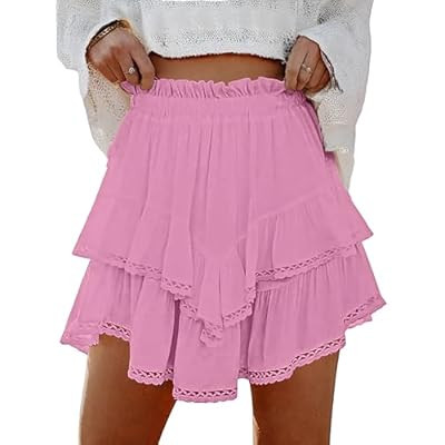 Lepunuo Boho Shorts for Women High Waisted Ruffle Tiered Flowy Skirt… | Amazon (US)
