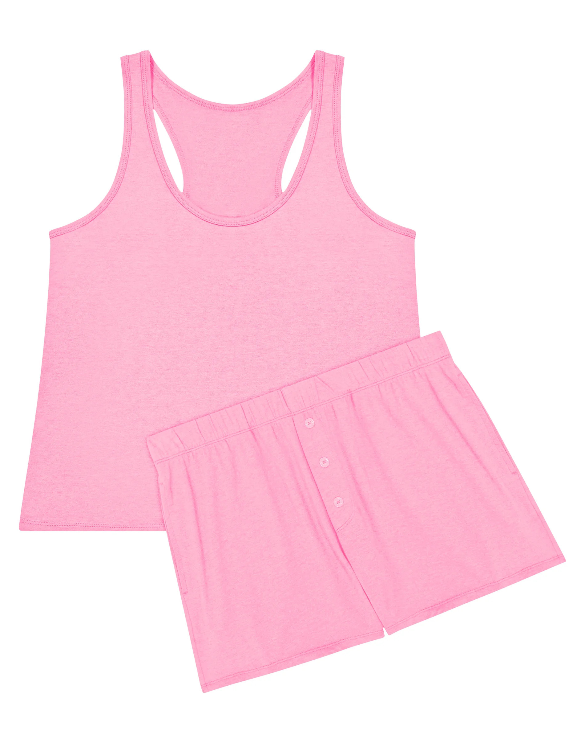 Hanes Originals Comfywear Women's Pajamas Set, Sleep Top & Shorts, Loungewear Spirited Pink/Spirited Pink L | Hanes.com