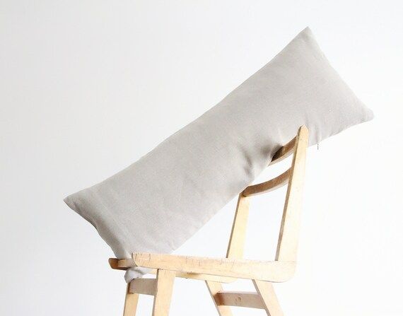 Long pillow cover - linen lumbar body pillow case - extra long natural undyed modern linen pillowcas | Etsy (US)