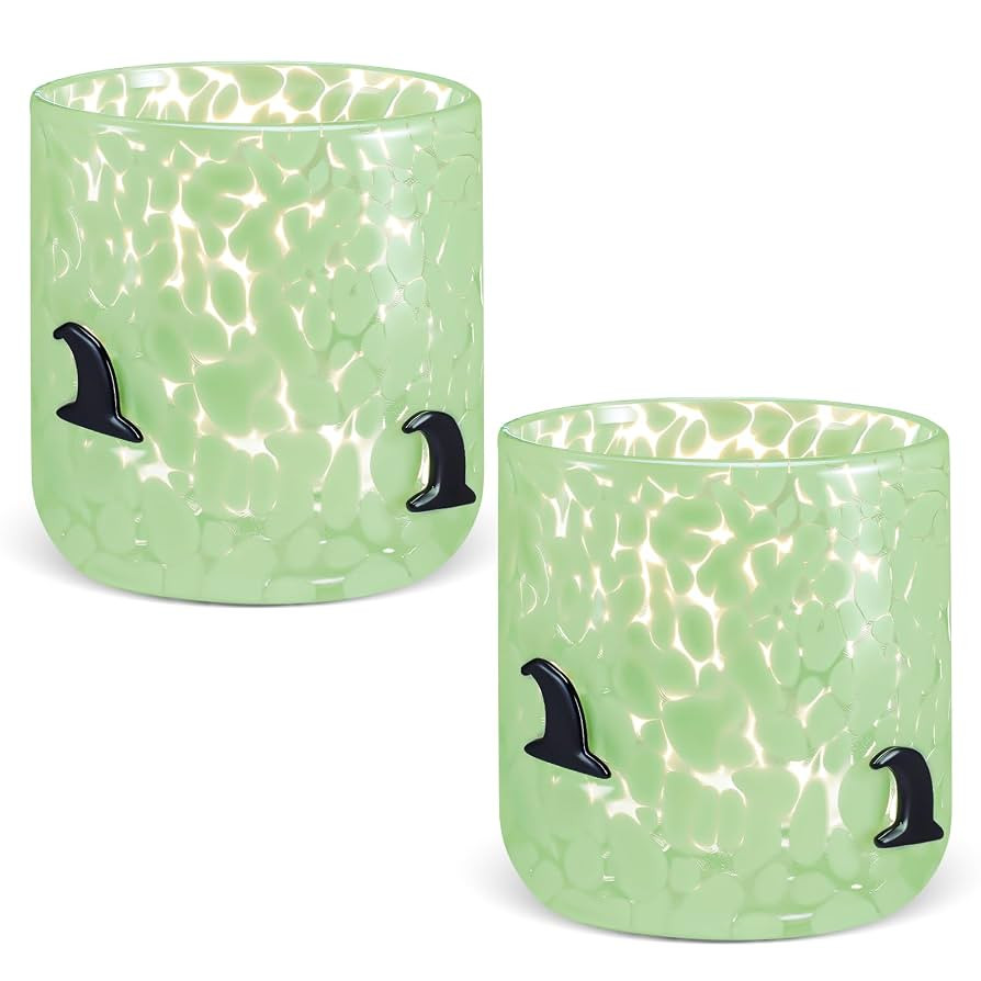 Roshtia 2 Pcs Halloween Icon Glass Cups - 14oz Witch Hat Icon Juice Glass Double Old Fashioned Ha... | Amazon (US)