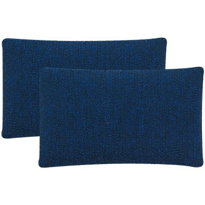 Soleil Solid Pillow (Set of 2) - Dark Marine Blue - 12"X20" - Safavieh | Target