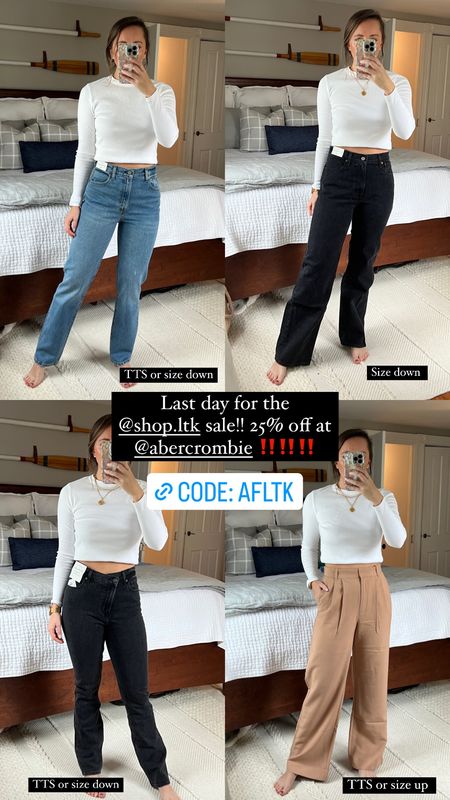 Last day for Abercrombie sale!! I focused on pants bc they move into spring easily :) 
Sizing and suggestions if you’re in between listed!
CODE: AFLTK

#LTKSeasonal #LTKSale #LTKsalealert