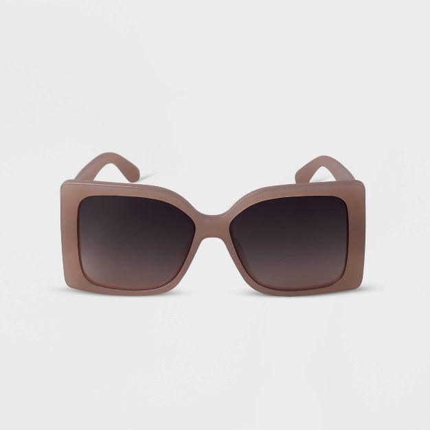 Women's Oversized Square Sunglasses - A New Day™ Beige | Target